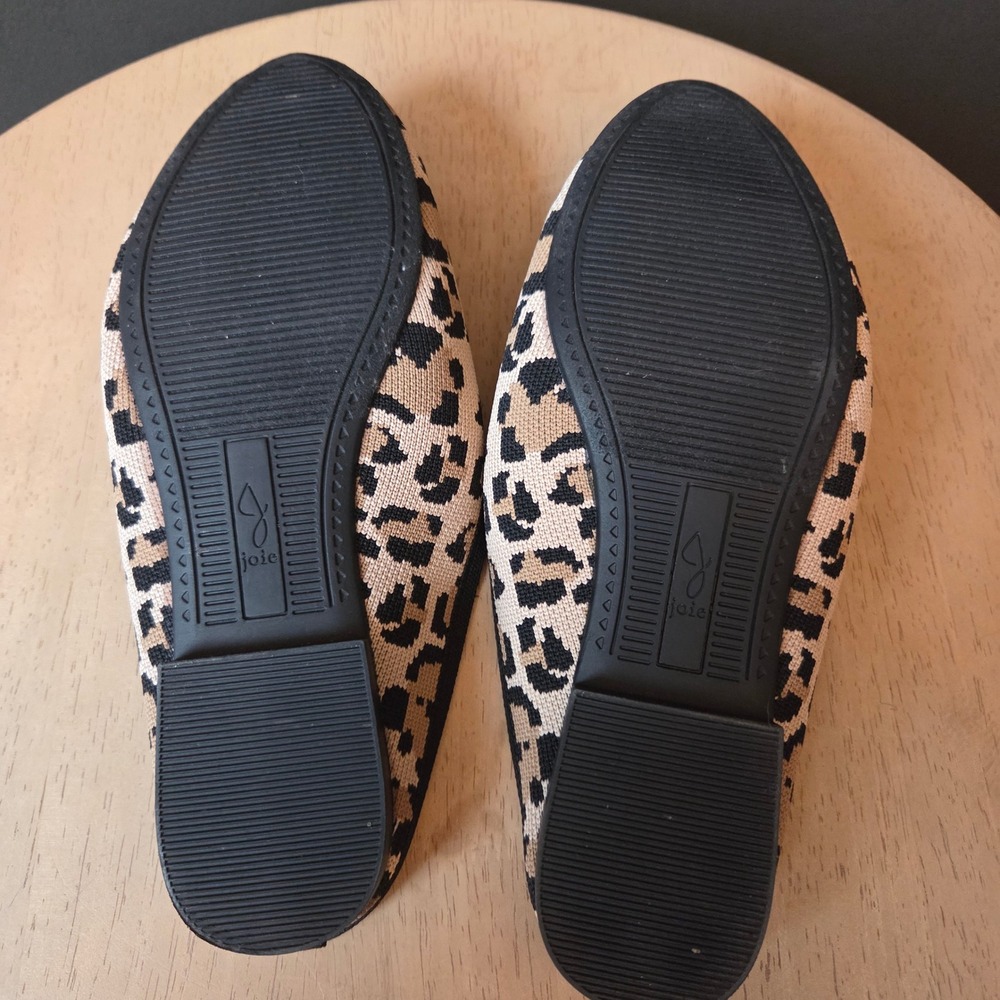 Joie Womens Size 6 Leopard Print Knit Mules Rope Detail Slip On‎ Loafers Flat - Picture 6 of 7